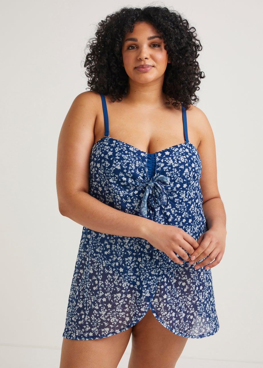 Papaya Curve Navy Tie Front Swim Dress