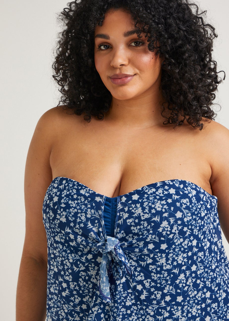 Papaya Curve Navy Tie Front Swim Dress