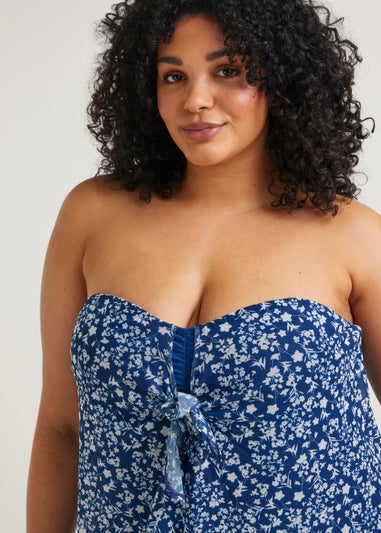 Papaya Curve Navy Tie Front Swim Dress