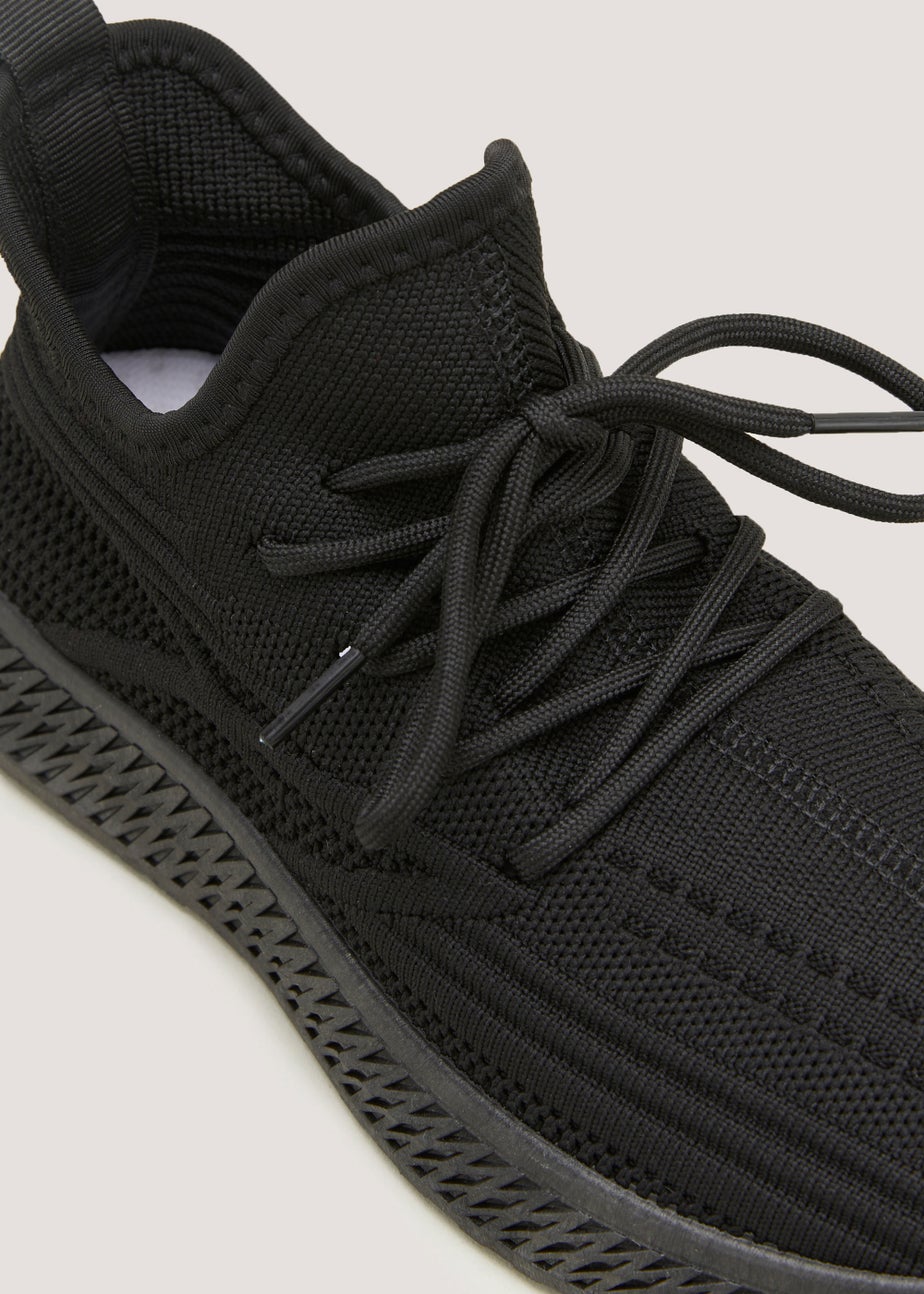 Black Knitted Trainers