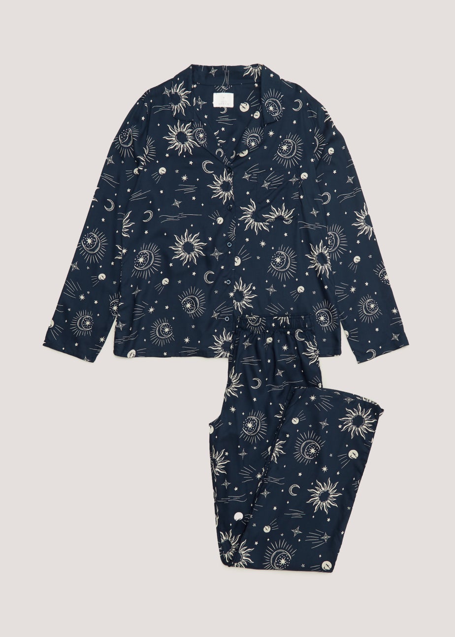 Navy Cosmic Button Up Pyjama Set