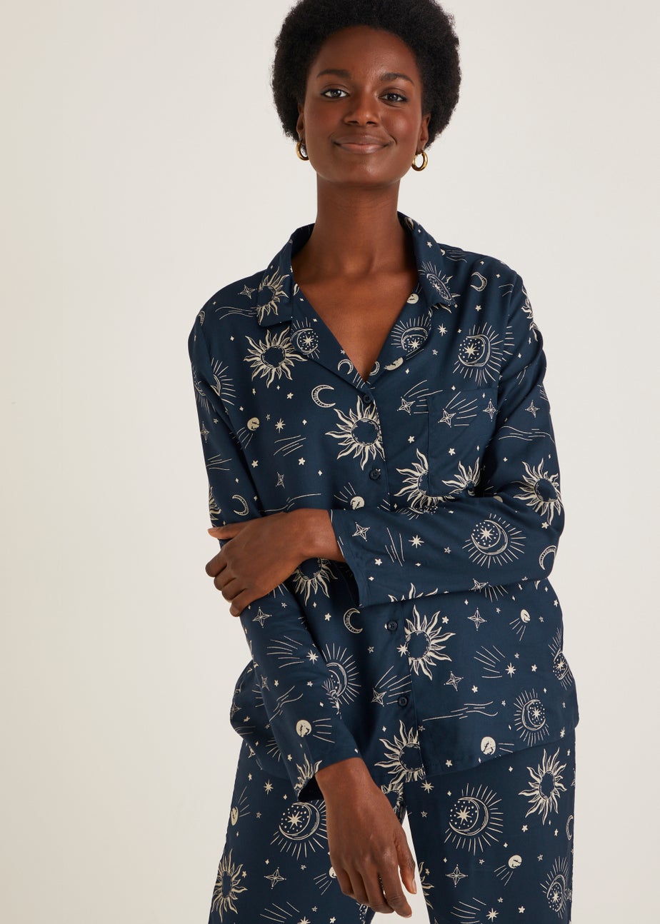 Navy Cosmic Button Up Pyjama Set