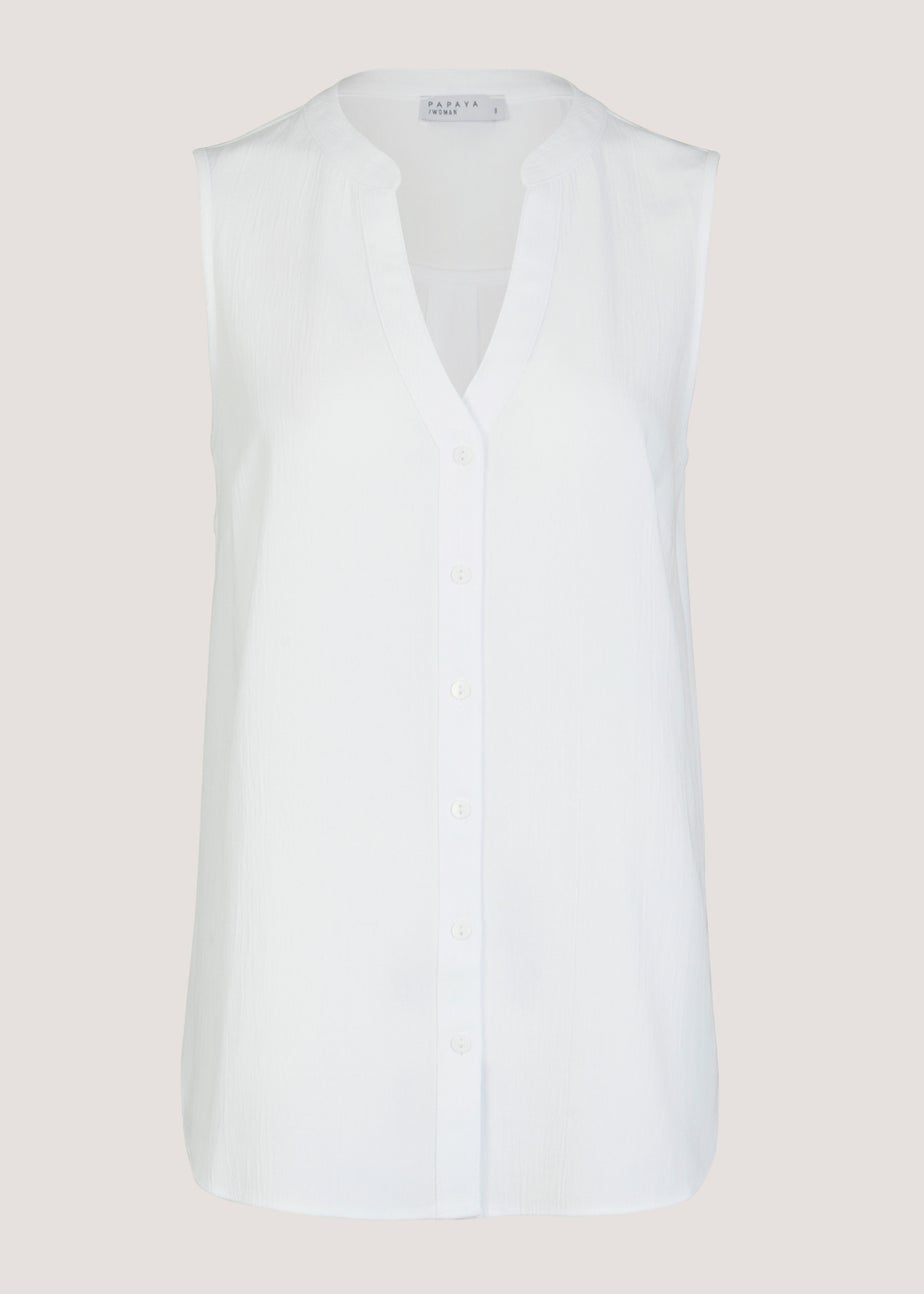 White Sleeveless Blouse