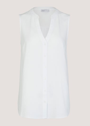 White Sleeveless Blouse