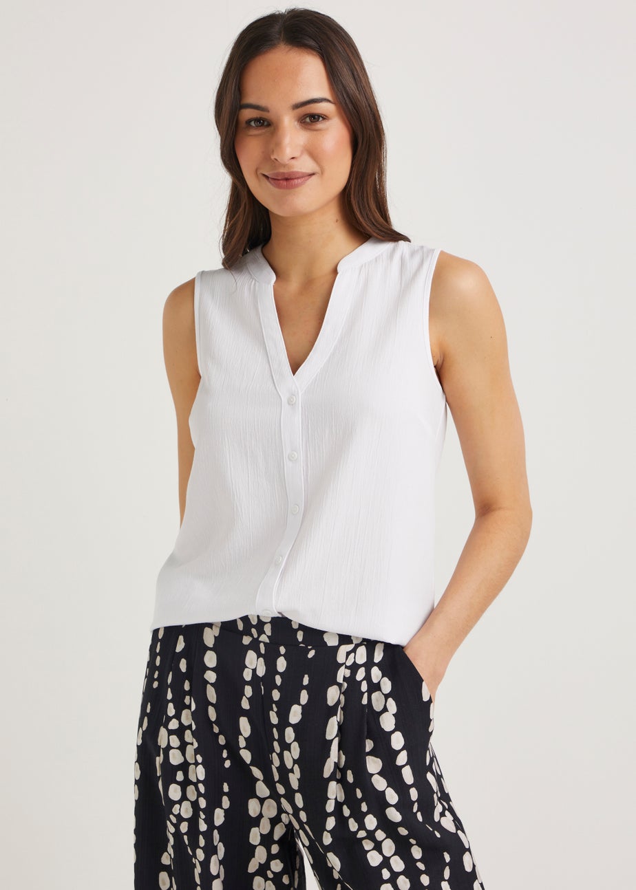 White Sleeveless Blouse
