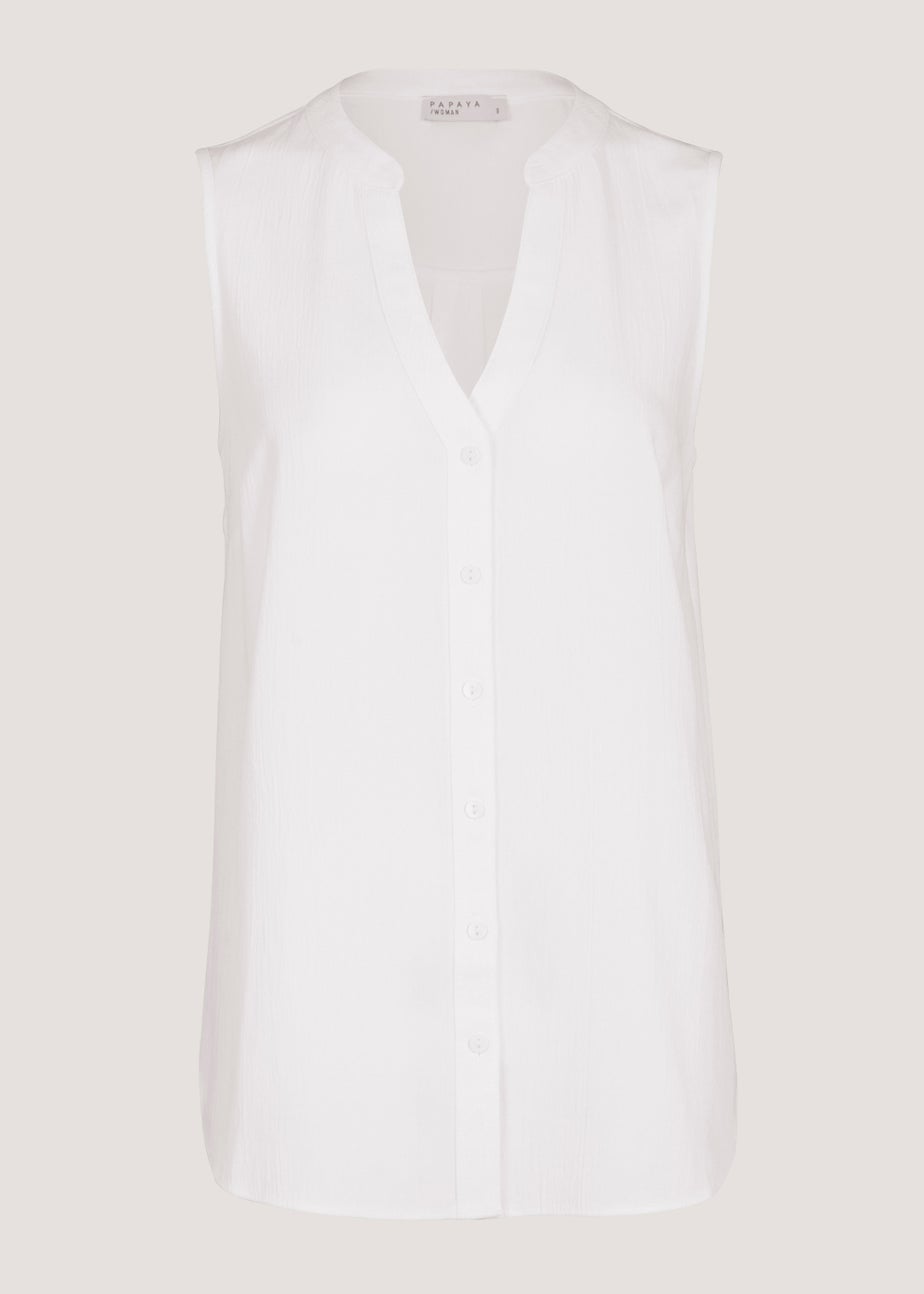 White Sleeveless Blouse
