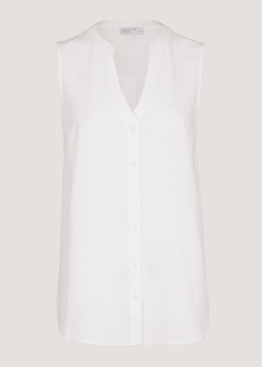 White Sleeveless Blouse