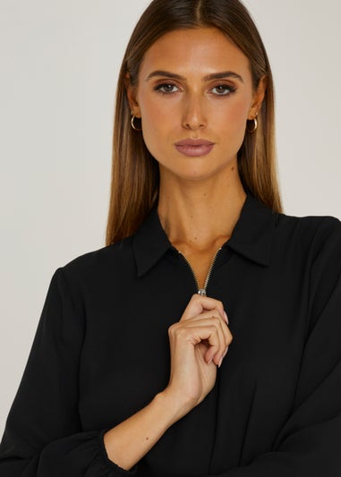 Et Vous Black Half Zip Blouse