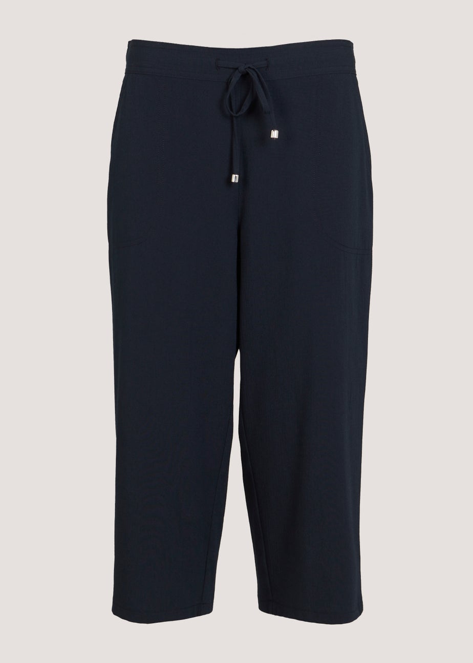 Navy Cropped Trousers