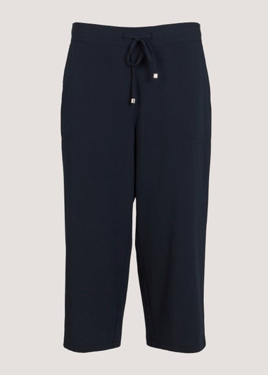 Navy Cropped Trousers