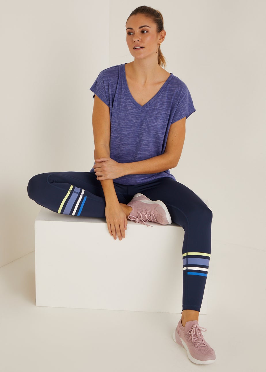 Souluxe Navy Tape Panel Sports Leggings