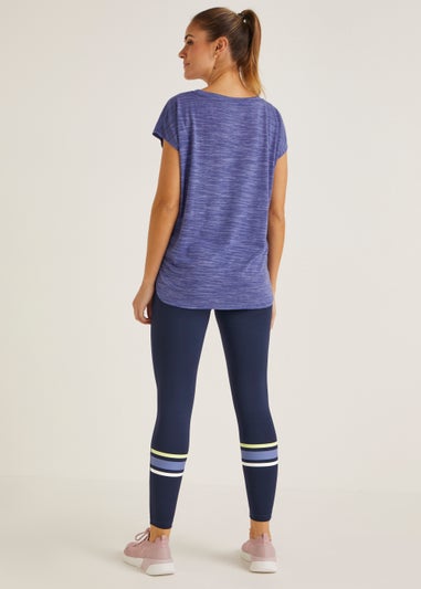 Souluxe Navy Tape Panel Sports Leggings