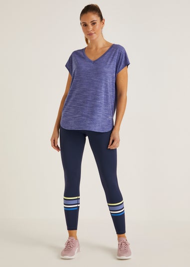 Souluxe Navy Tape Panel Sports Leggings