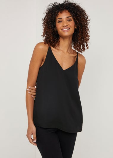 Black Essential Double Strap Cami Top