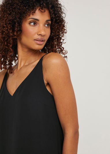 Black Essential Double Strap Cami Top
