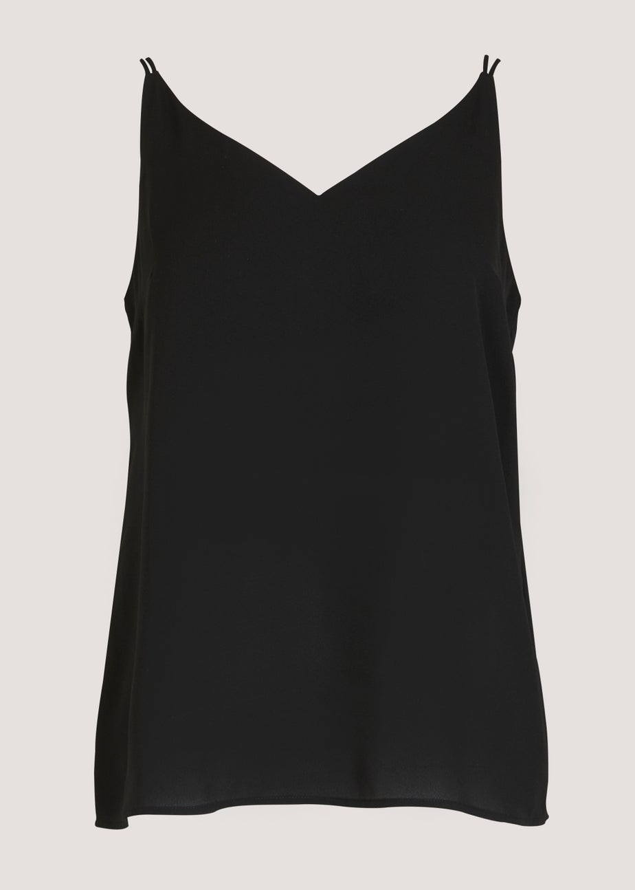 Black Essential Double Strap Cami Top