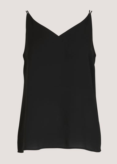 Black Essential Double Strap Cami Top