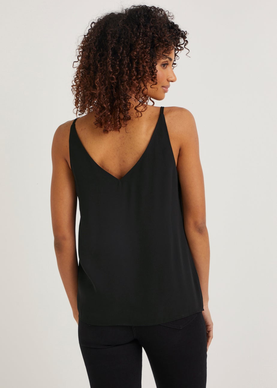 Black Essential Double Strap Cami Top