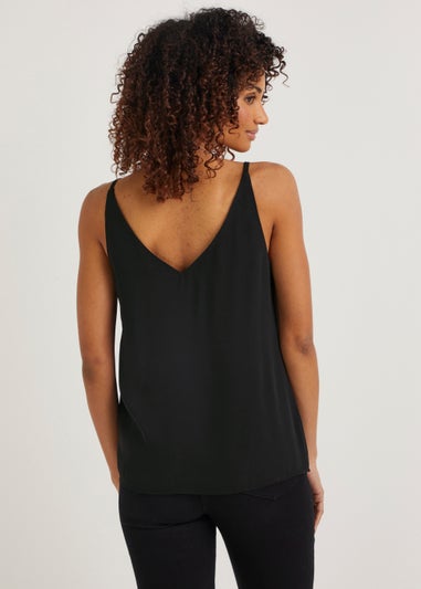 Black Essential Double Strap Cami Top