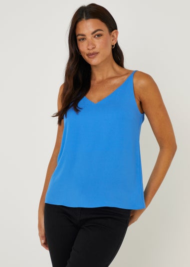 Blue Double Strap Cami Top