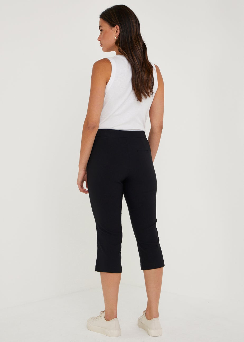 Black Cropped Bengaline Trousers