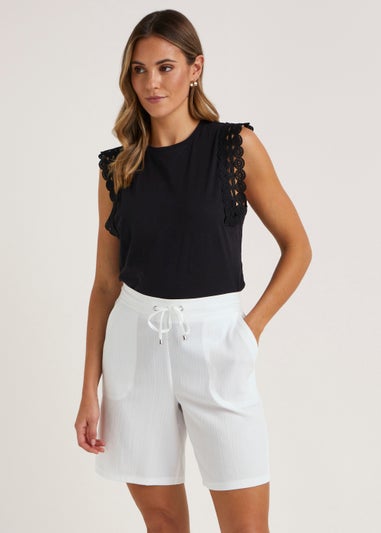 White Tie Waisted Shorts