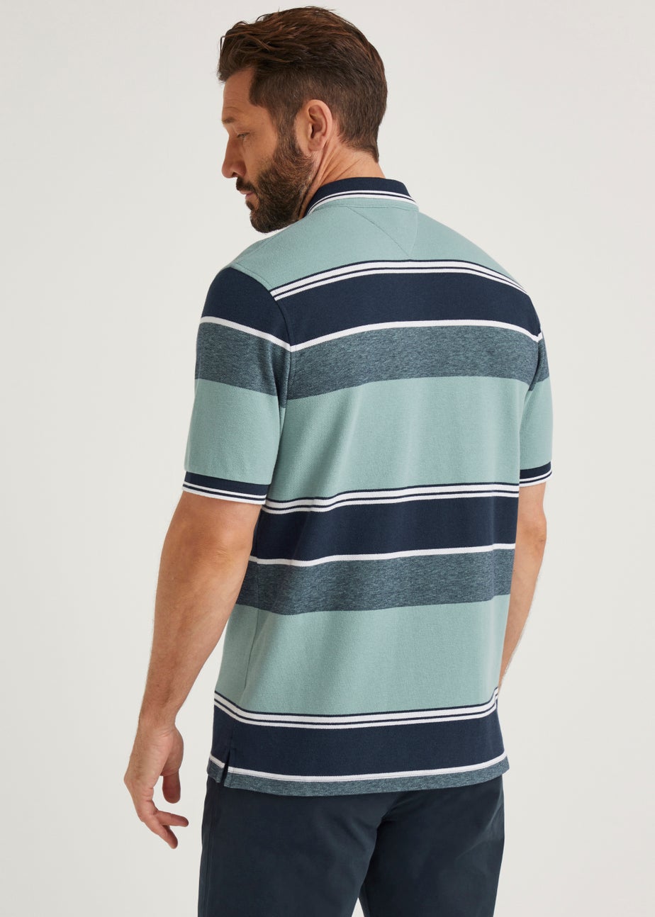 Lincoln Green Stripe Oxford Polo Shirt