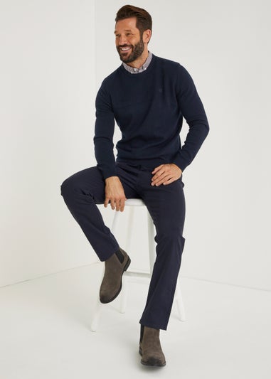 Lincoln Navy Mock Shirt Jumper