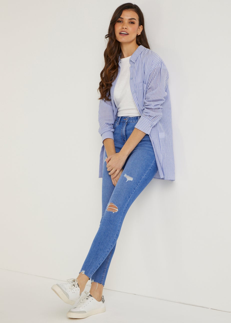 April Mid Wash Ripped Skinny Jeans