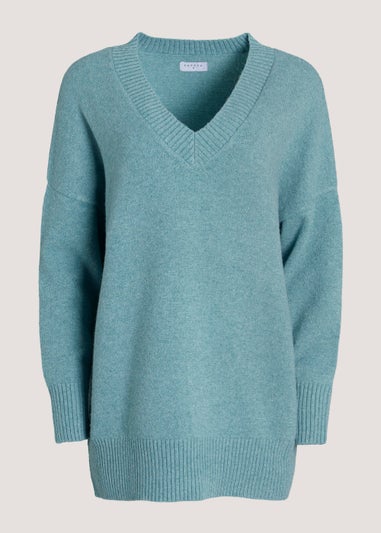 Teal V-Neck Jumper