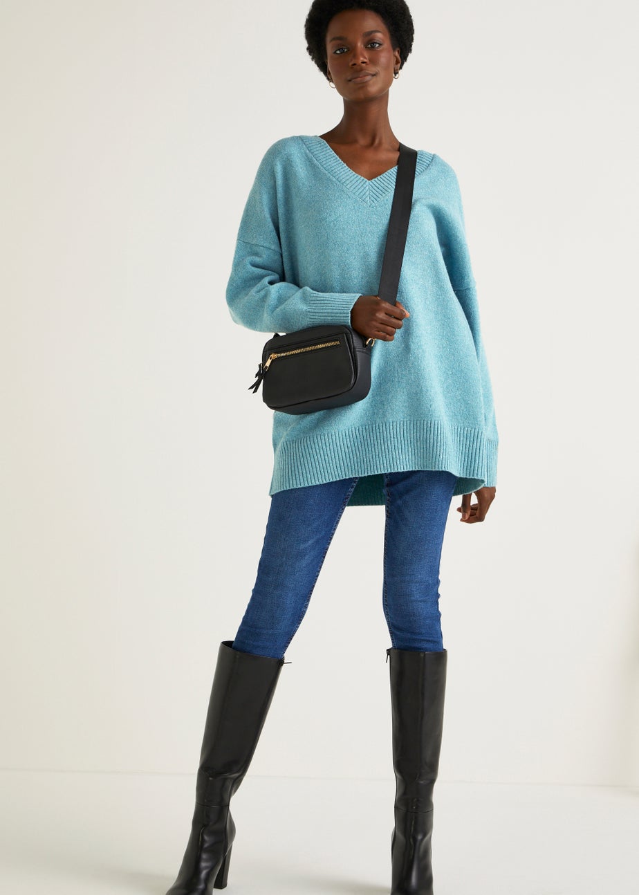 Teal V-Neck Jumper