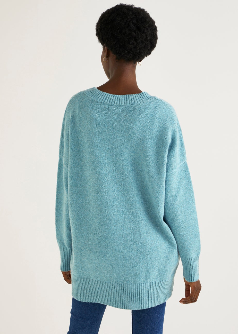 Teal V-Neck Jumper
