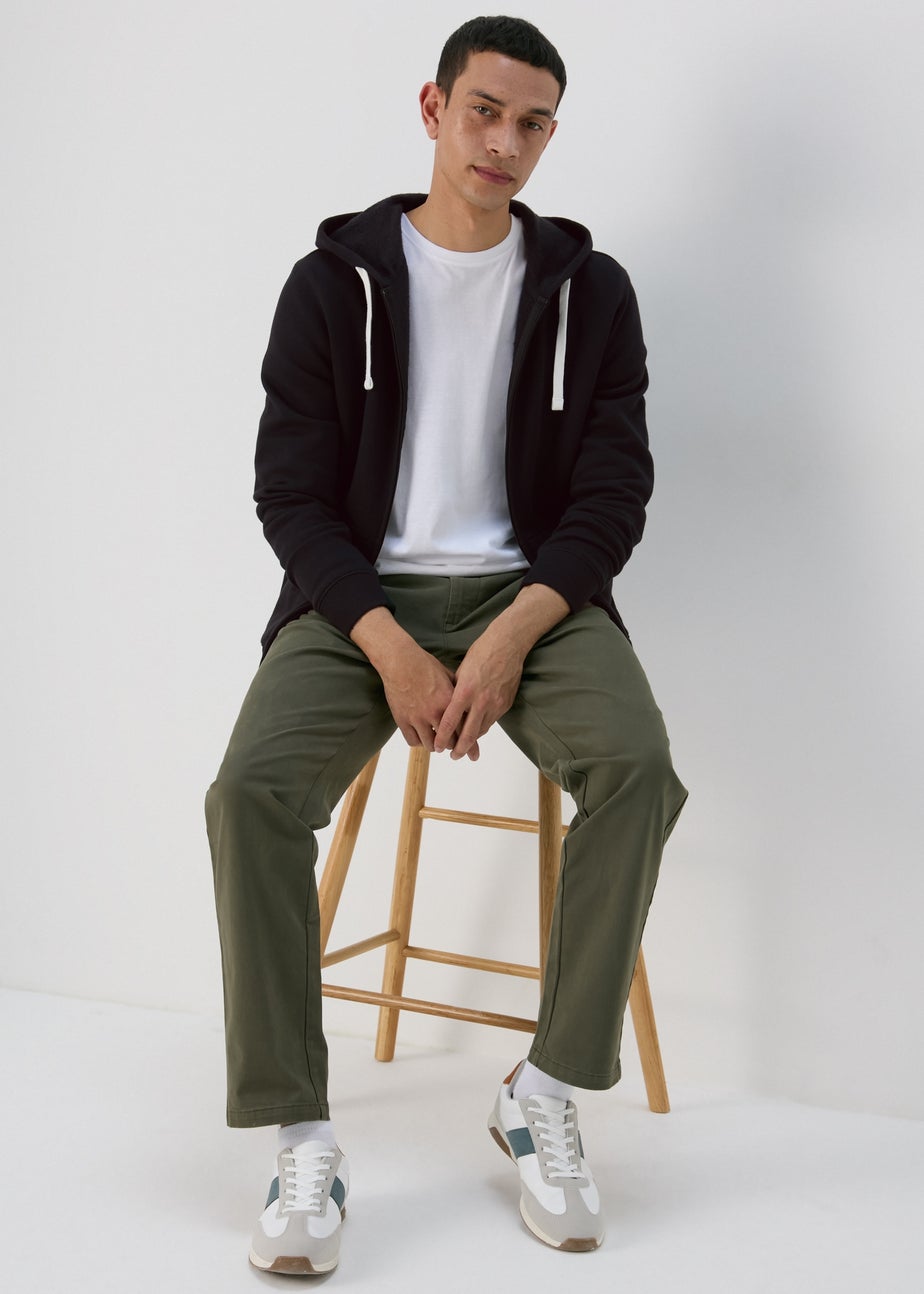 Black Essential Zip Up Hoodie