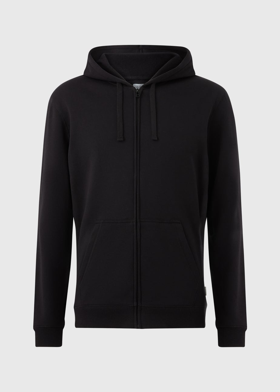 Black Essential Zip Up Hoodie