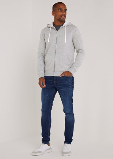 Grey Essential Zip Up Hoodie
