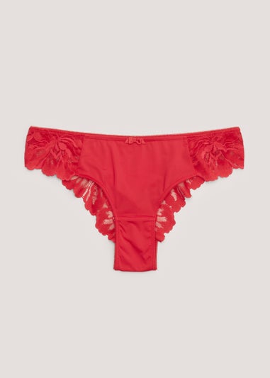 Red Lace Brazilian Knickers