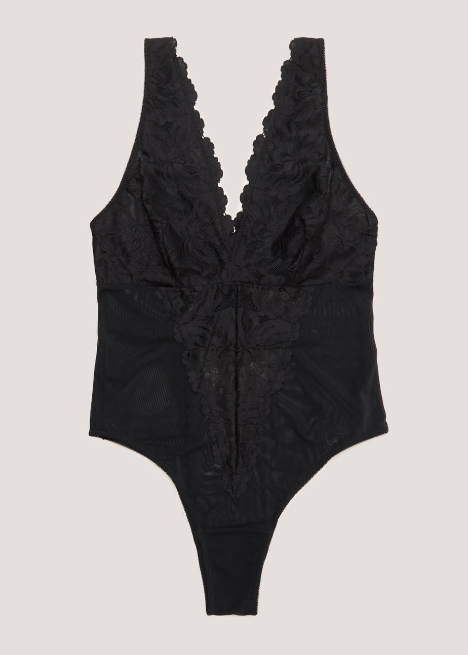 Black Lace V-Neck Bodysuit