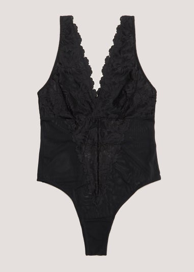Black Lace V-Neck Bodysuit