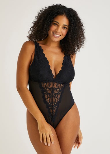 Black Lace V-Neck Bodysuit