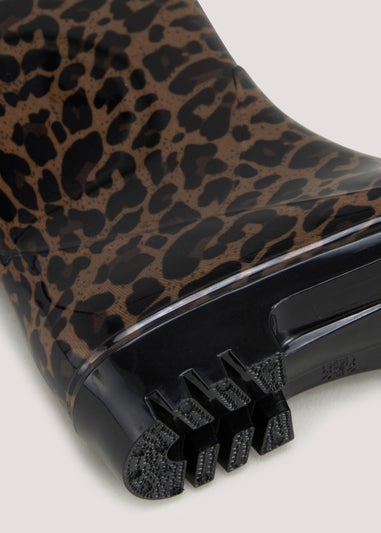 Brown Leopard Print Tall Wellies