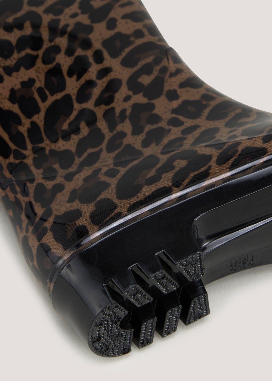 Brown Leopard Print Tall Wellies
