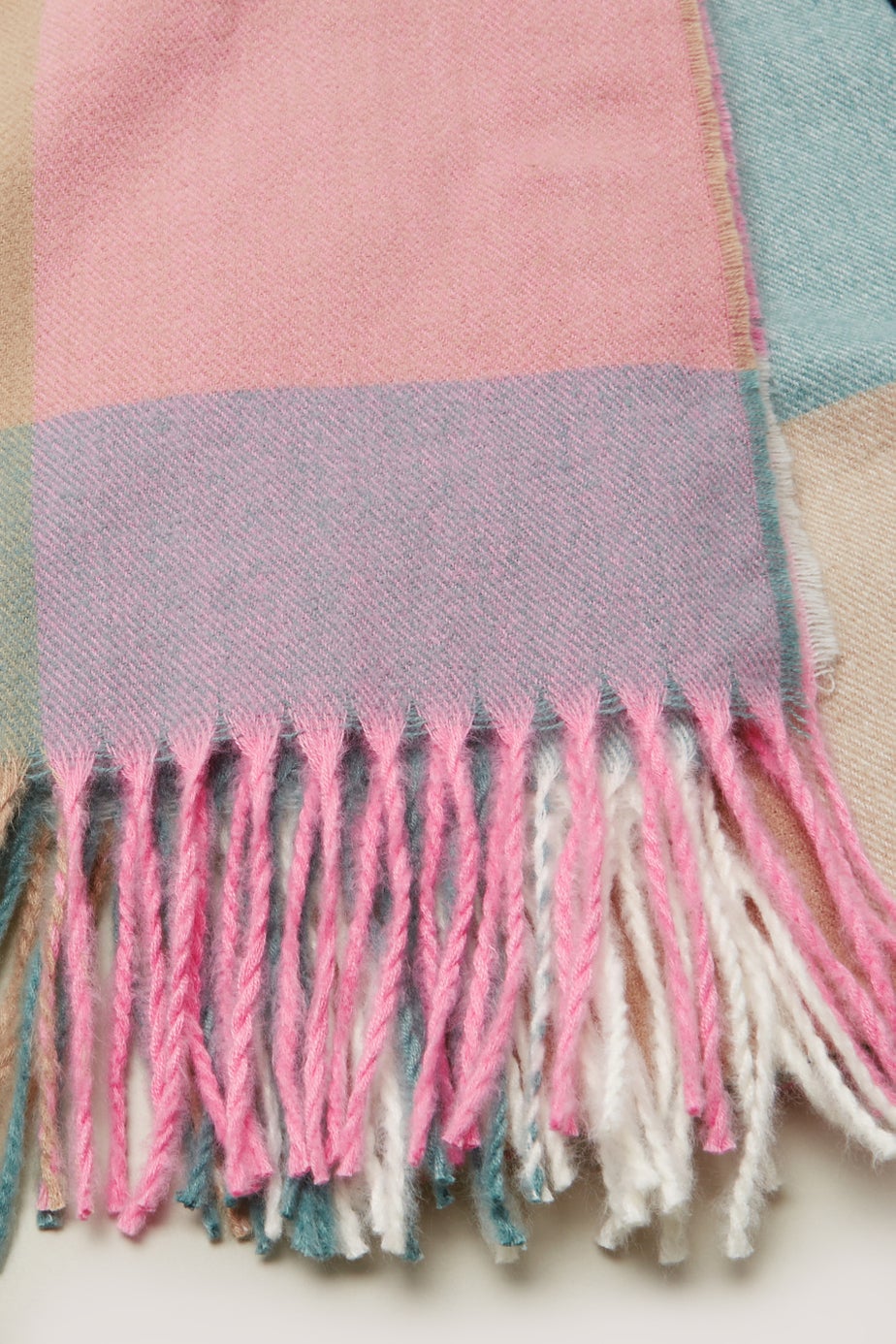 Bright Grid Check Scarf