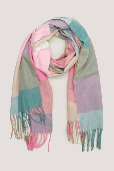 Bright Grid Check Scarf