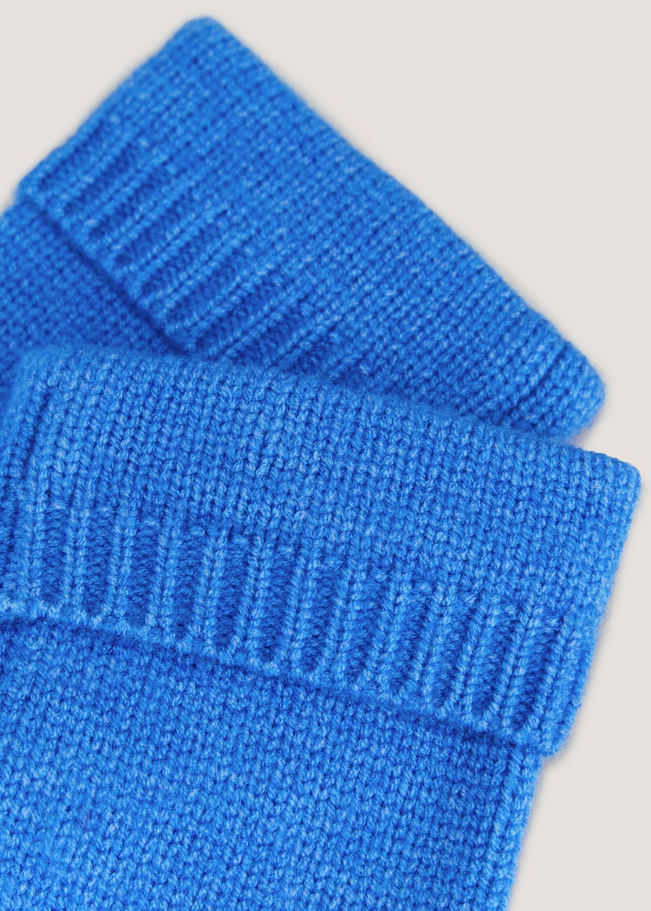 Blue Fingerless Gloves