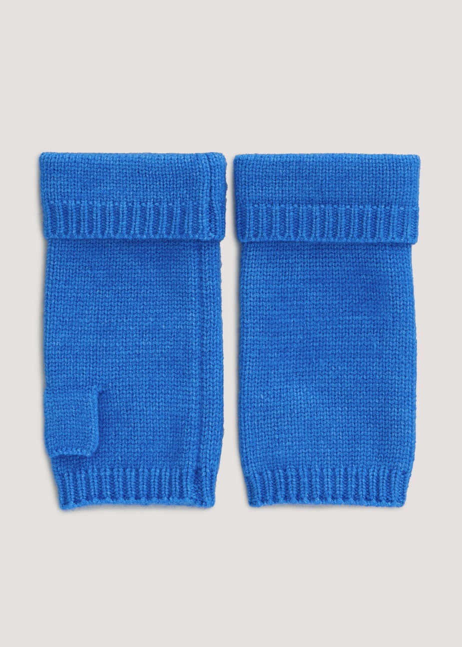 Blue Fingerless Gloves