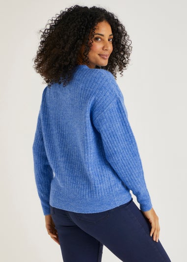 Blue Ribbed Jumper