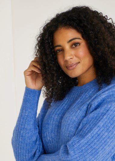 Blue Ribbed Jumper