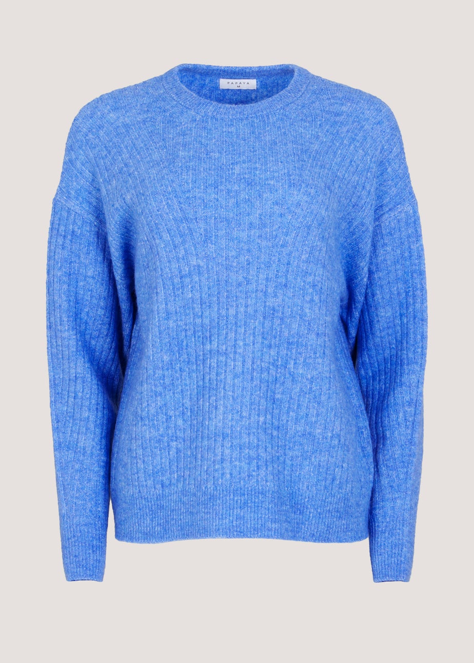 Blue Ribbed Jumper
