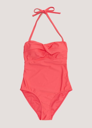 Coral Bandeau Swimsuit
