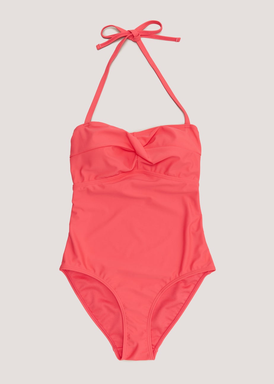 Coral Bandeau Swimsuit